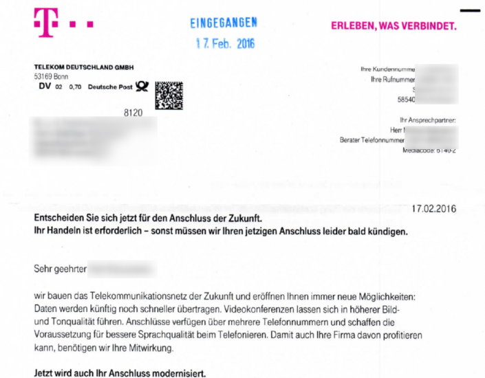 Was tun, wenn die TelekomKündigung kommt?